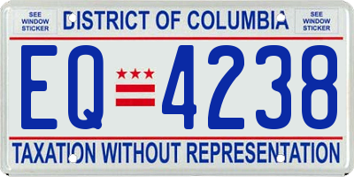 DC license plate EQ4238