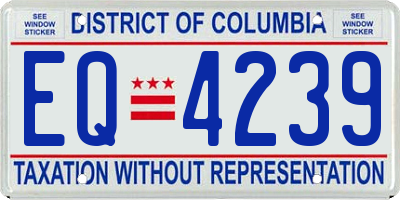 DC license plate EQ4239