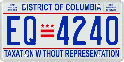 DC license plate EQ4240