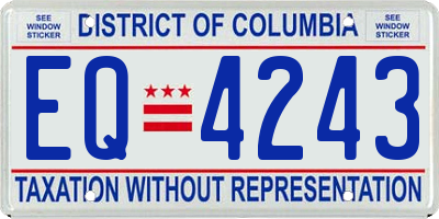 DC license plate EQ4243