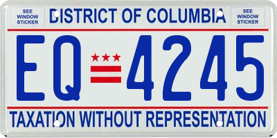 DC license plate EQ4245