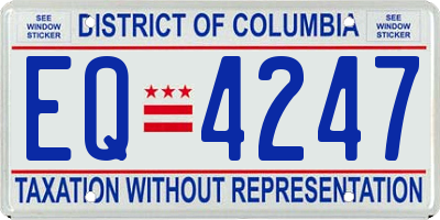DC license plate EQ4247