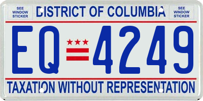 DC license plate EQ4249