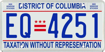 DC license plate EQ4251