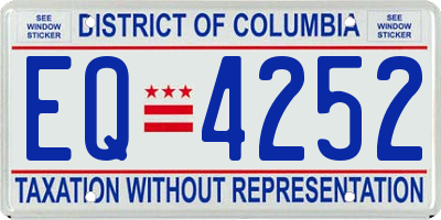 DC license plate EQ4252
