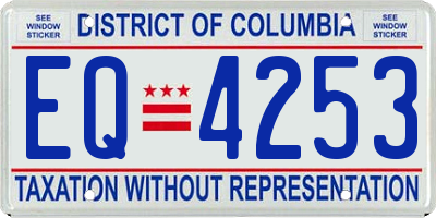 DC license plate EQ4253