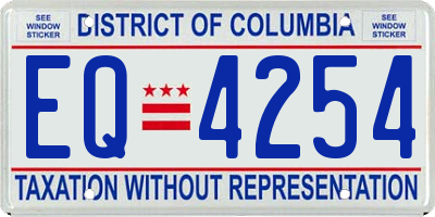 DC license plate EQ4254