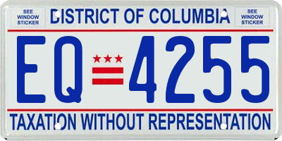 DC license plate EQ4255