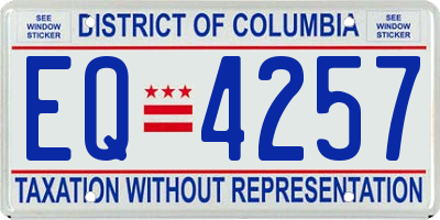 DC license plate EQ4257