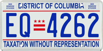 DC license plate EQ4262
