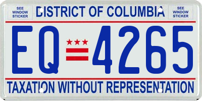 DC license plate EQ4265