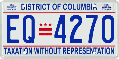 DC license plate EQ4270