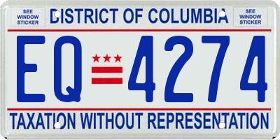 DC license plate EQ4274