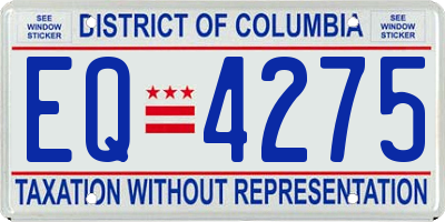 DC license plate EQ4275