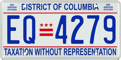 DC license plate EQ4279