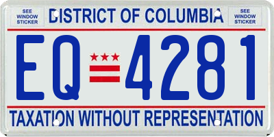 DC license plate EQ4281