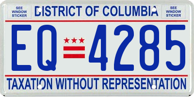 DC license plate EQ4285