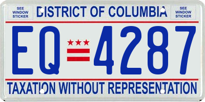 DC license plate EQ4287
