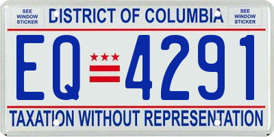 DC license plate EQ4291