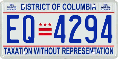 DC license plate EQ4294