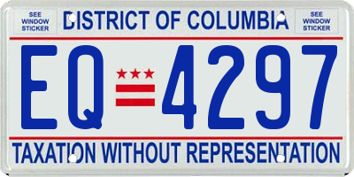 DC license plate EQ4297