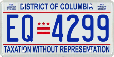 DC license plate EQ4299