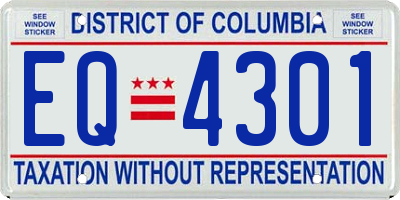 DC license plate EQ4301