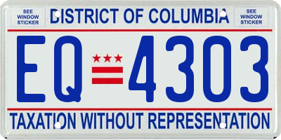 DC license plate EQ4303