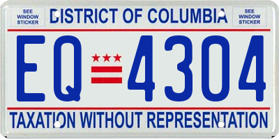 DC license plate EQ4304