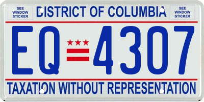 DC license plate EQ4307