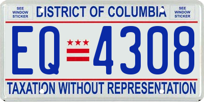 DC license plate EQ4308