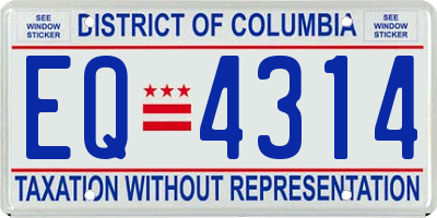 DC license plate EQ4314
