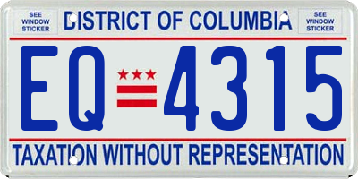 DC license plate EQ4315