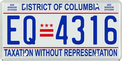 DC license plate EQ4316
