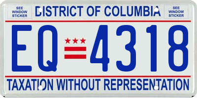 DC license plate EQ4318