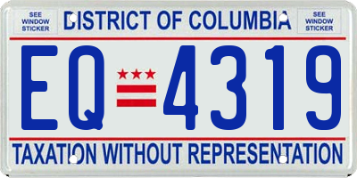 DC license plate EQ4319