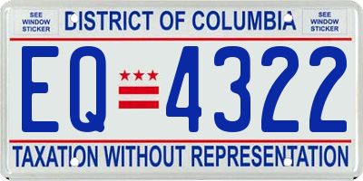 DC license plate EQ4322