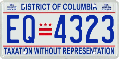 DC license plate EQ4323