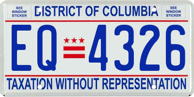 DC license plate EQ4326