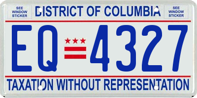 DC license plate EQ4327