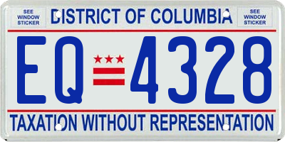 DC license plate EQ4328