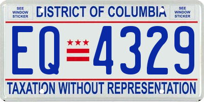 DC license plate EQ4329