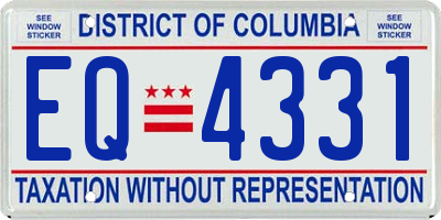 DC license plate EQ4331