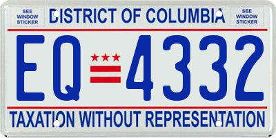 DC license plate EQ4332