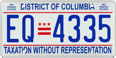 DC license plate EQ4335
