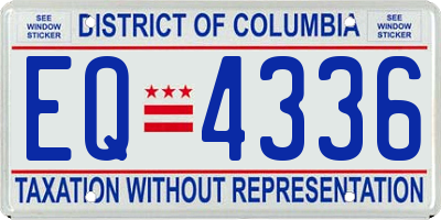 DC license plate EQ4336