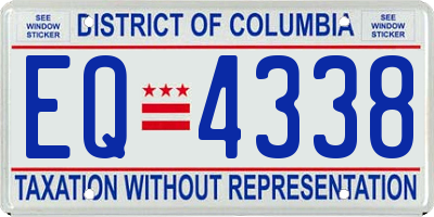 DC license plate EQ4338