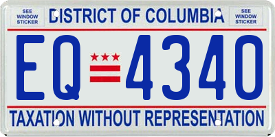 DC license plate EQ4340