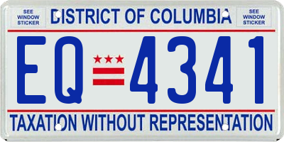 DC license plate EQ4341
