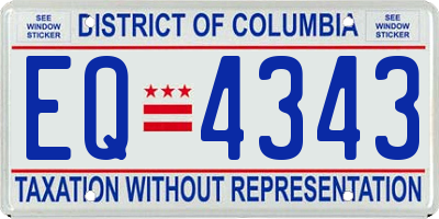 DC license plate EQ4343